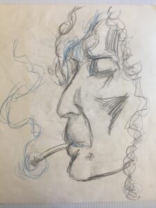 I can draw person, place or thing. Here's a portrait of Bob Dylan. Artist Nick Teti III